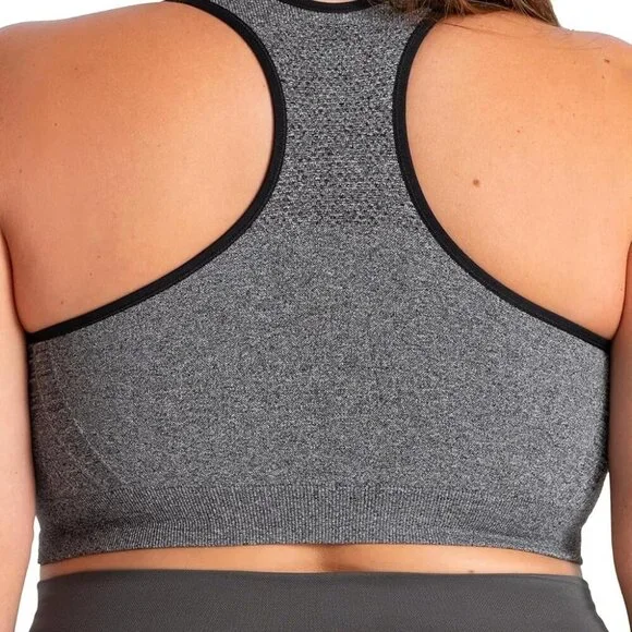 Women's Heather Gray High Support Wireless Sports Bra with Removable Cups, Plus
